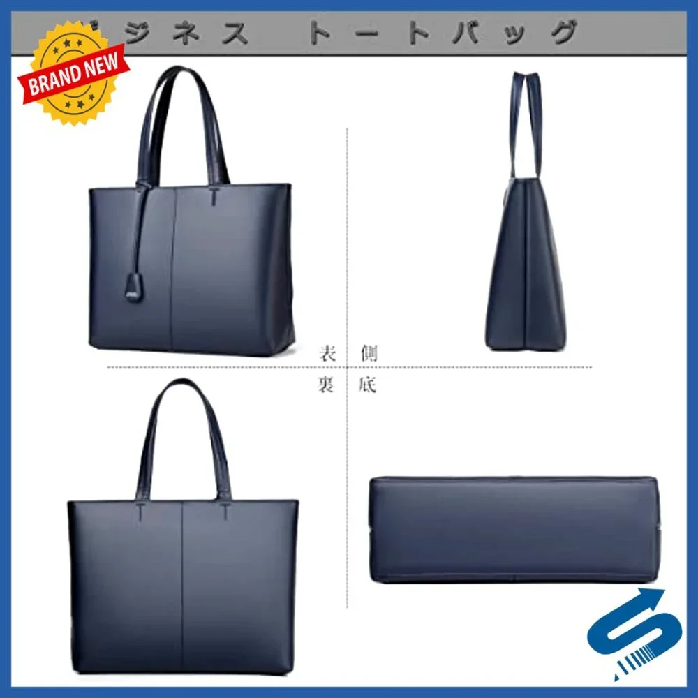 Large Leather Briefcase Tote Bag for Business Work Laptop